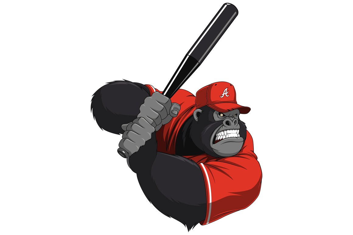 Funny monkey ballplayer preview image.