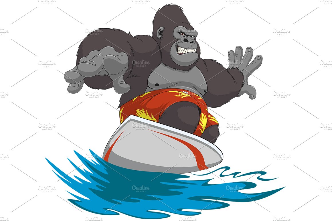 Funny monkey surfer cover image.