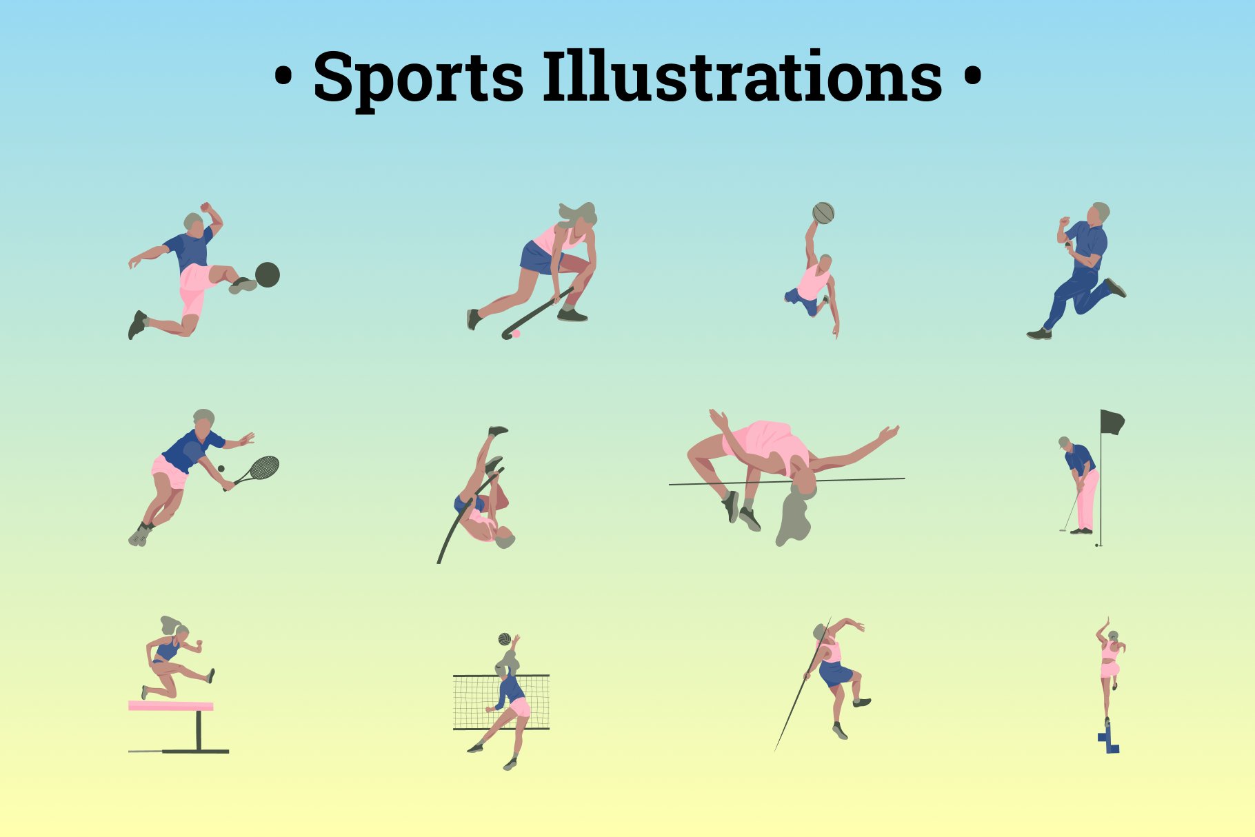 Sports illustrations cover image.