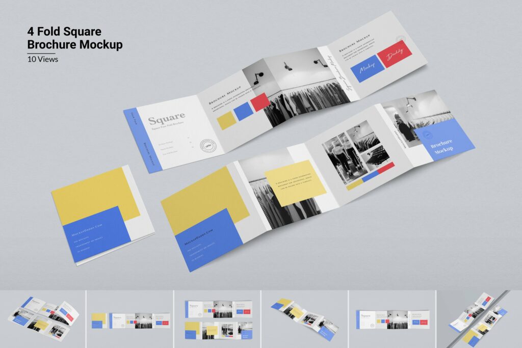 Square 4 Fold Brochure Mockup – MasterBundles