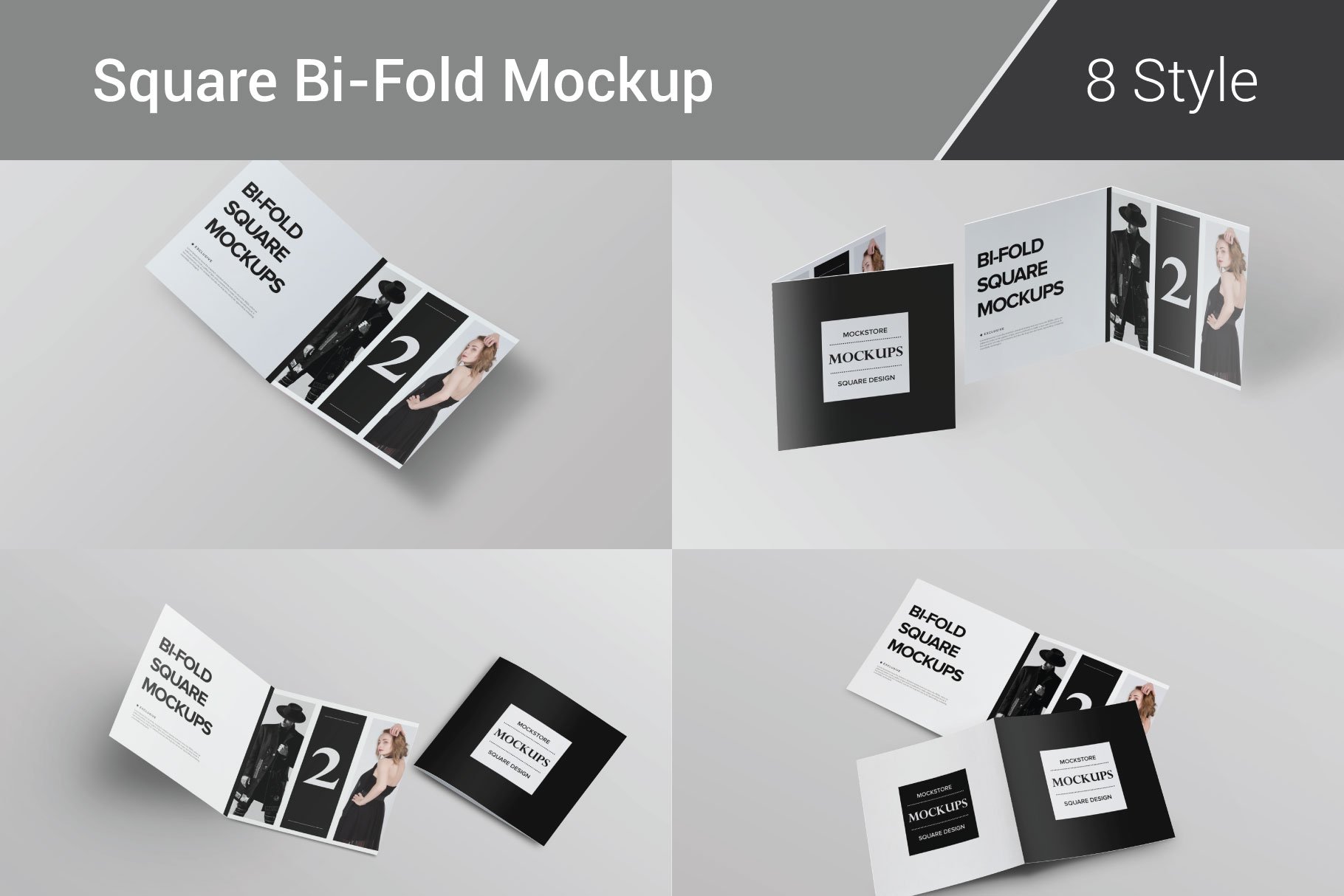 Bi-Fold Brochure Mockup 8 Style cover image.