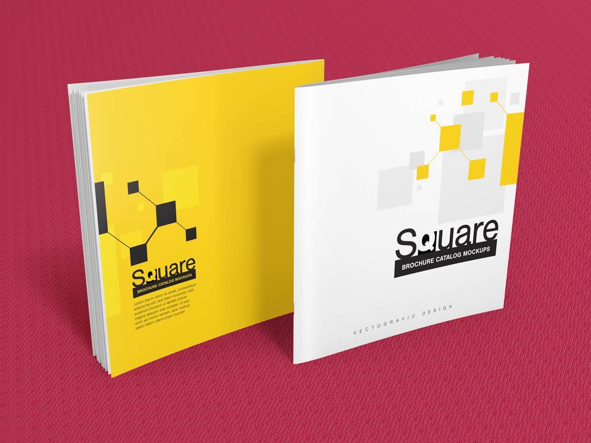 Square Brochure Mockup cover image.