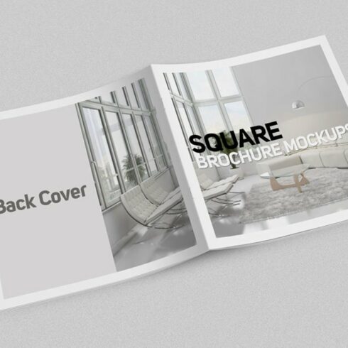 Square Brochure Mockups cover image.