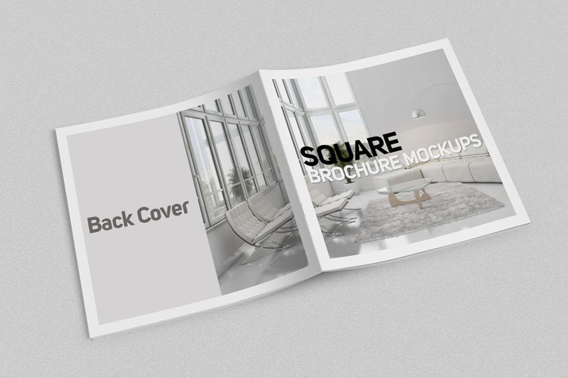 Square Brochure Mockups cover image.