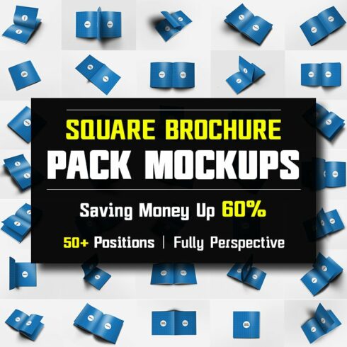 Square Brochure Mockups Pack Bundle cover image.