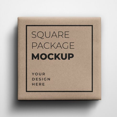 Square Gift Package Mockup cover image.