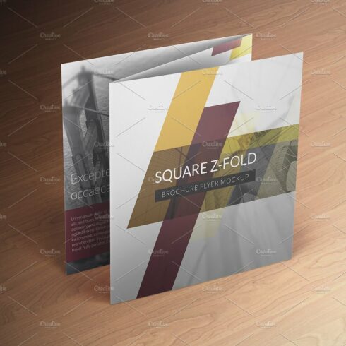 Square Z-Fold Brochure Mockup cover image.