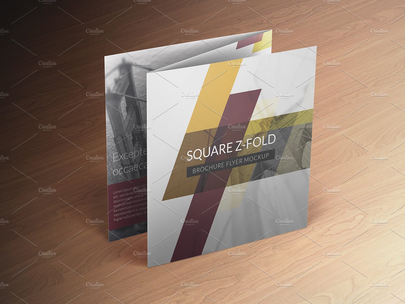 Square Z-Fold Brochure Mockup cover image.