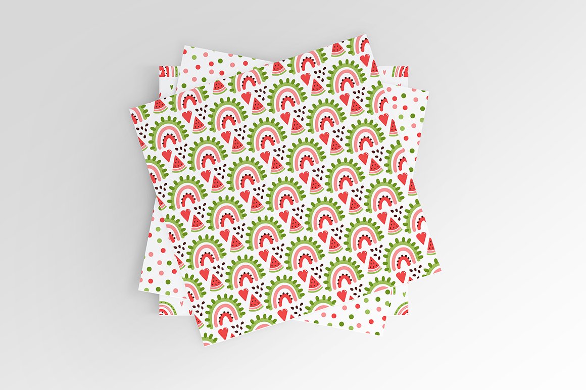 Watermelon Rainbow Seamless Patterns preview image.