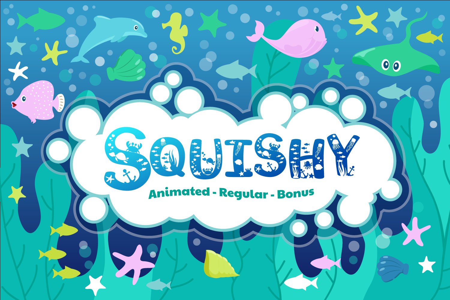 Squishy - A Fun Beach Font cover image.