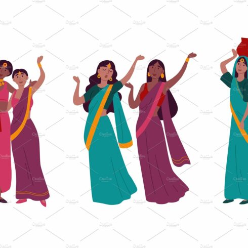 Indian women in traditional national cover image.