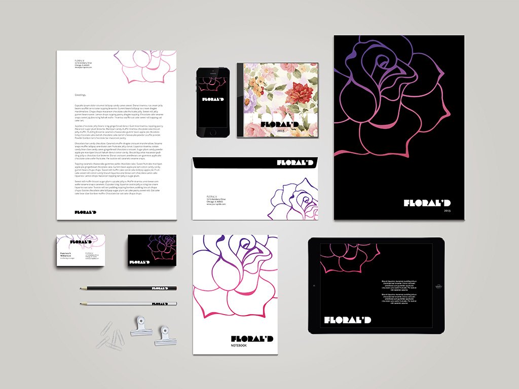Floral Stationary Template + Mockup cover image.