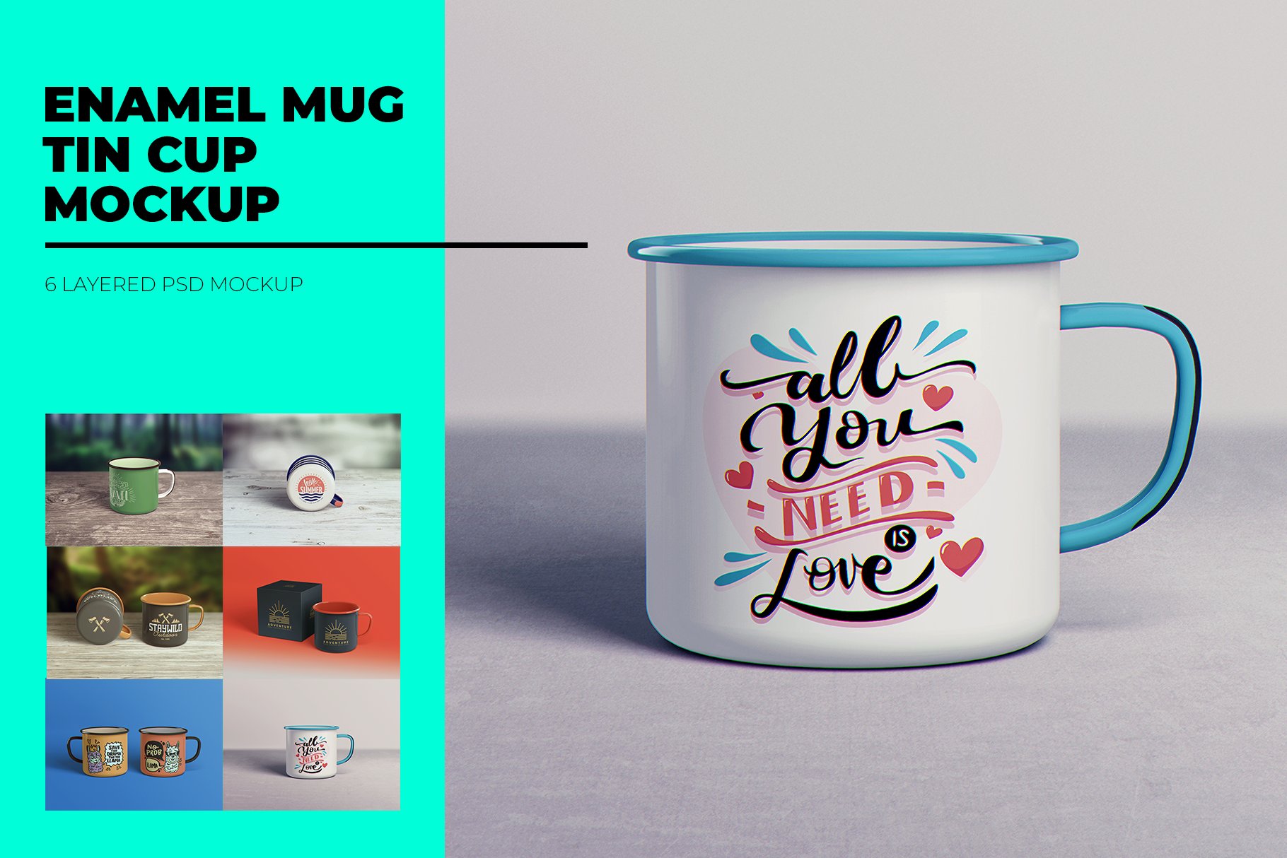 Enamel Mug / Tin Cup MockUp cover image.