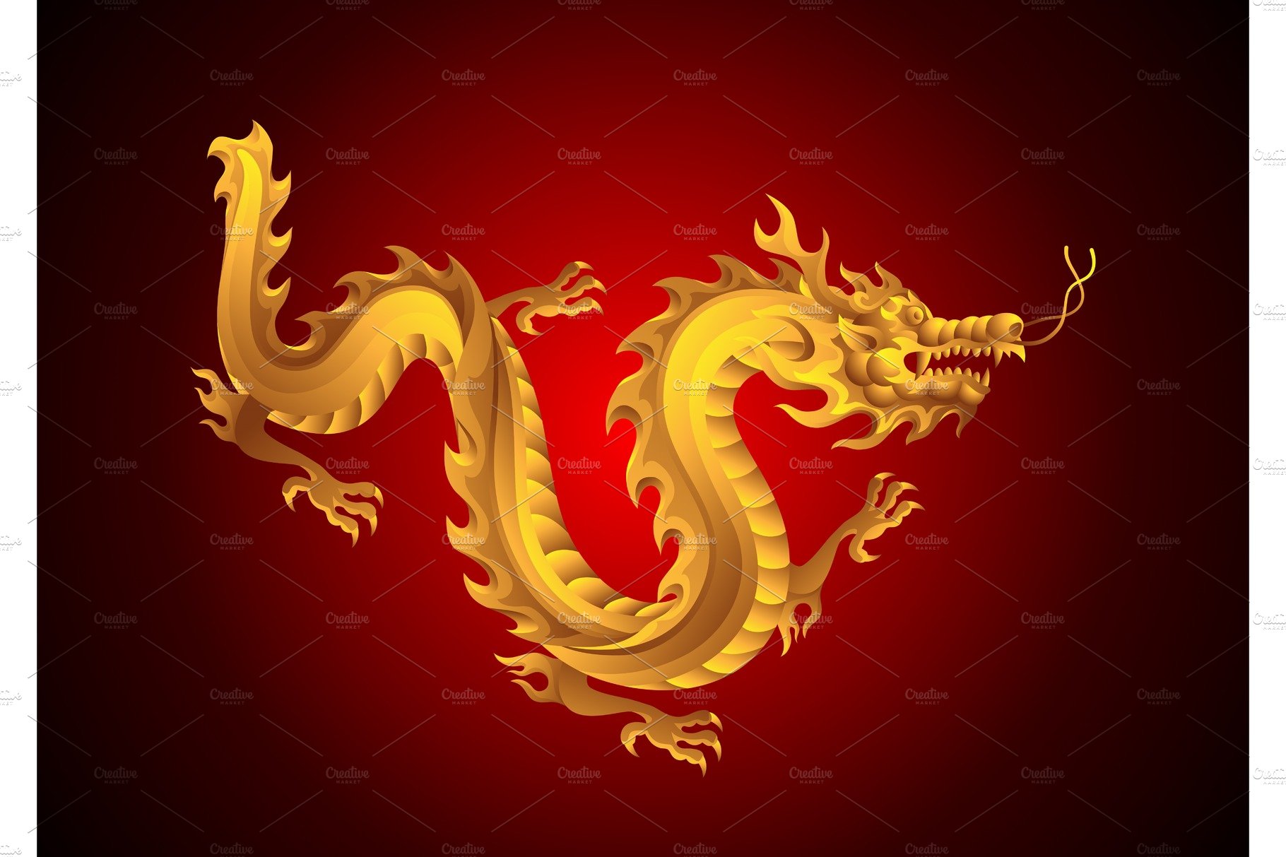 Illustration of Chinese dragon. cover image.