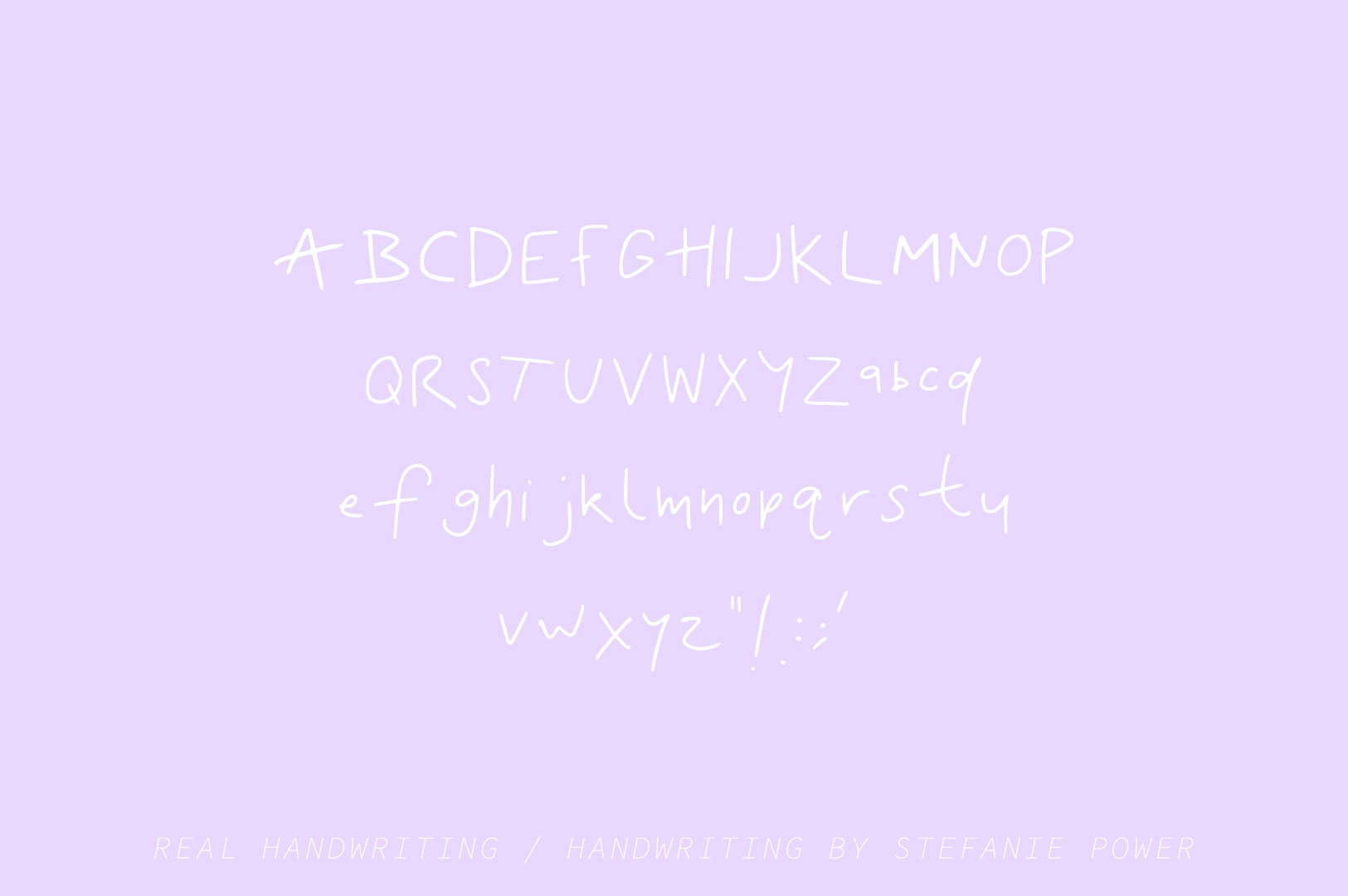 Real Handwriting | Font preview image.