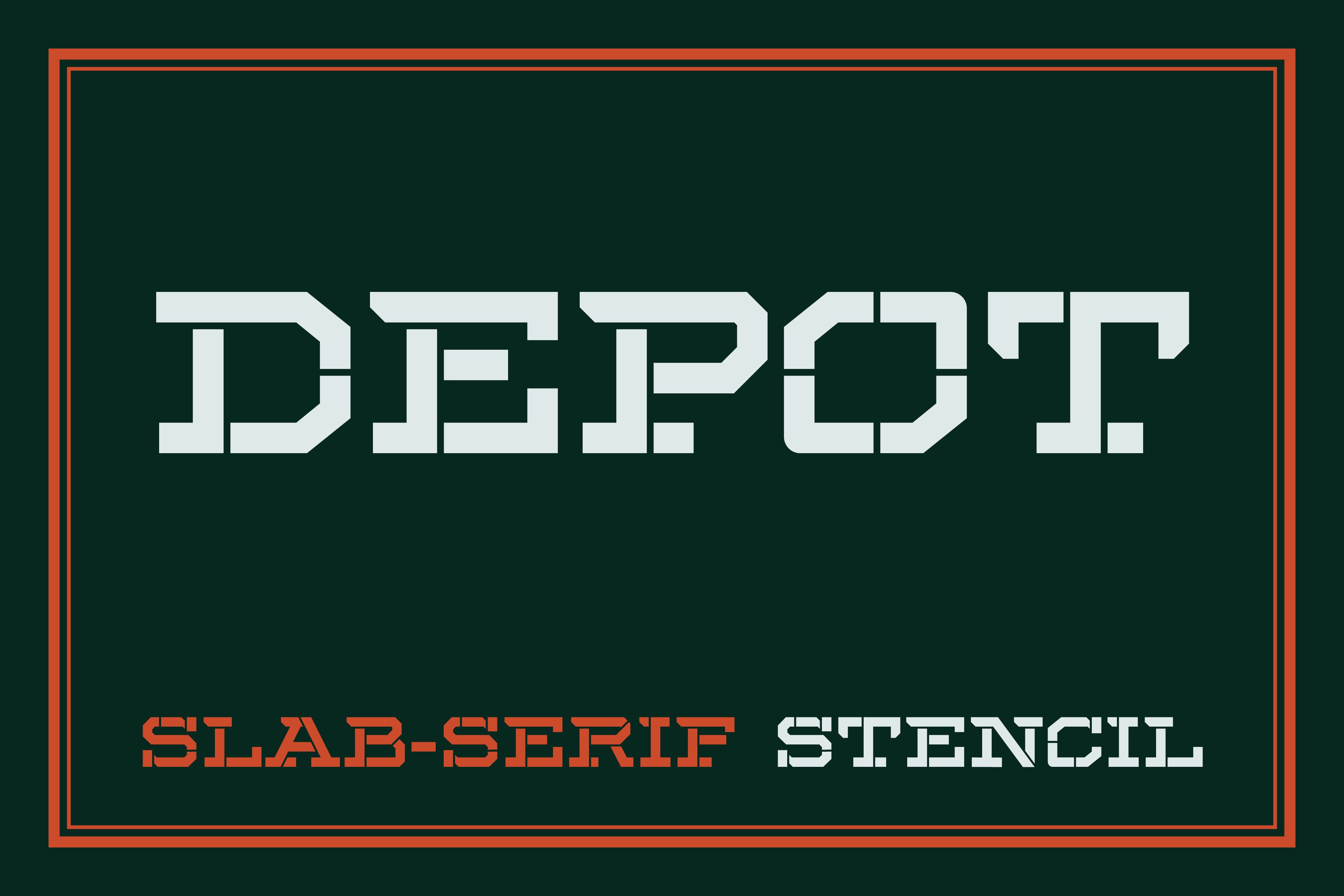 Depot Slab-Serif Stencil Font cover image.