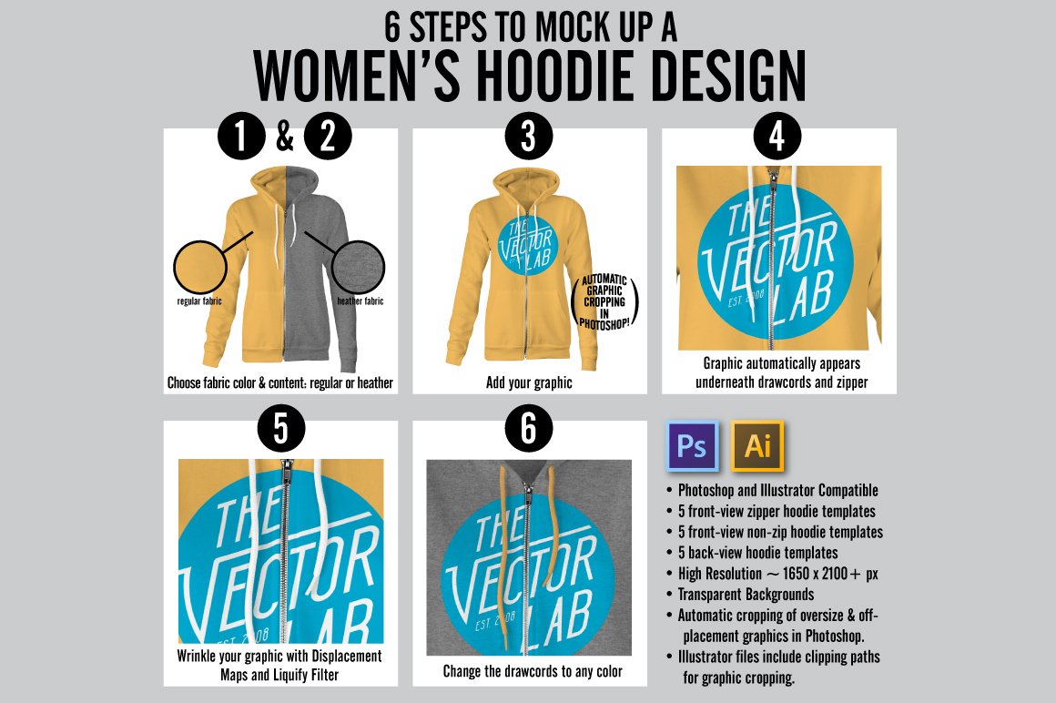 Women's Hoodie Mockup Templates preview image.