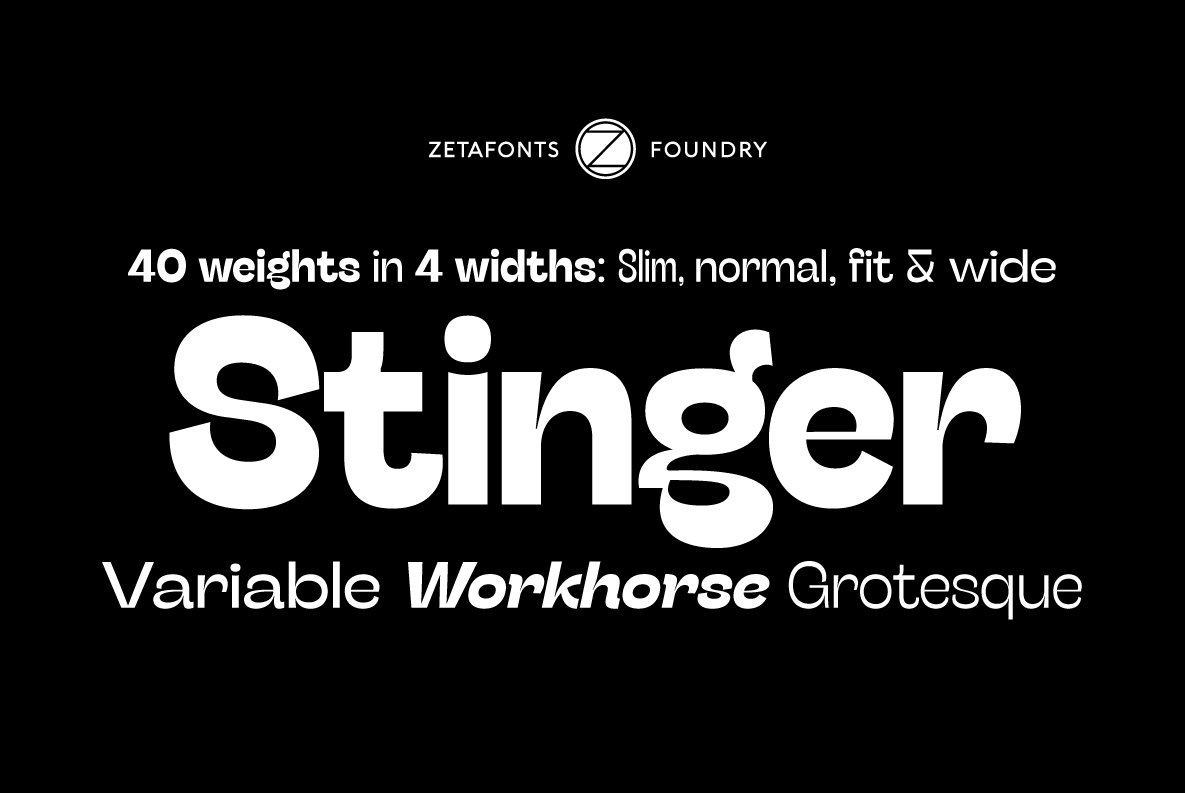 Stinger - 42 fonts cover image.