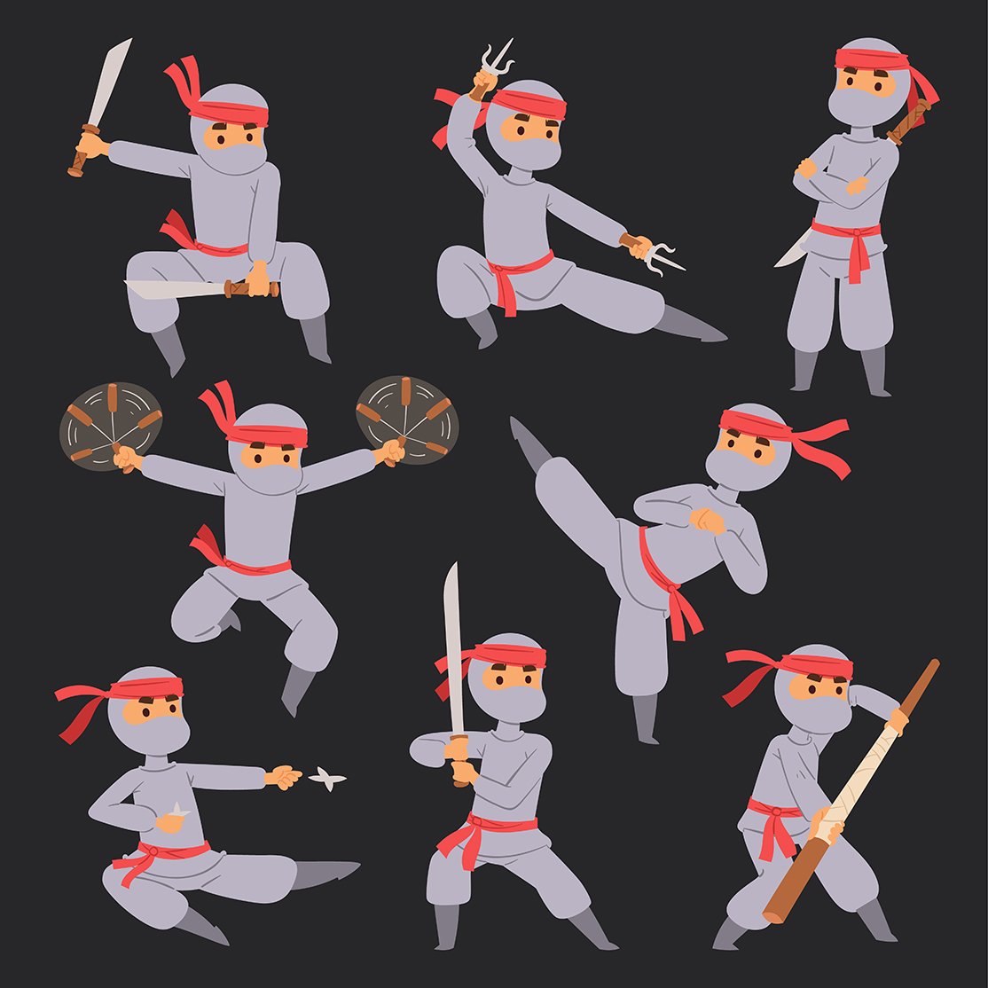how to draw ninja poses