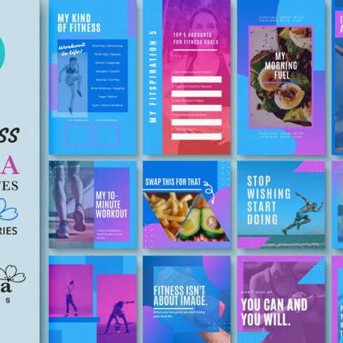 Fitness Instagram Templates Canva cover image.