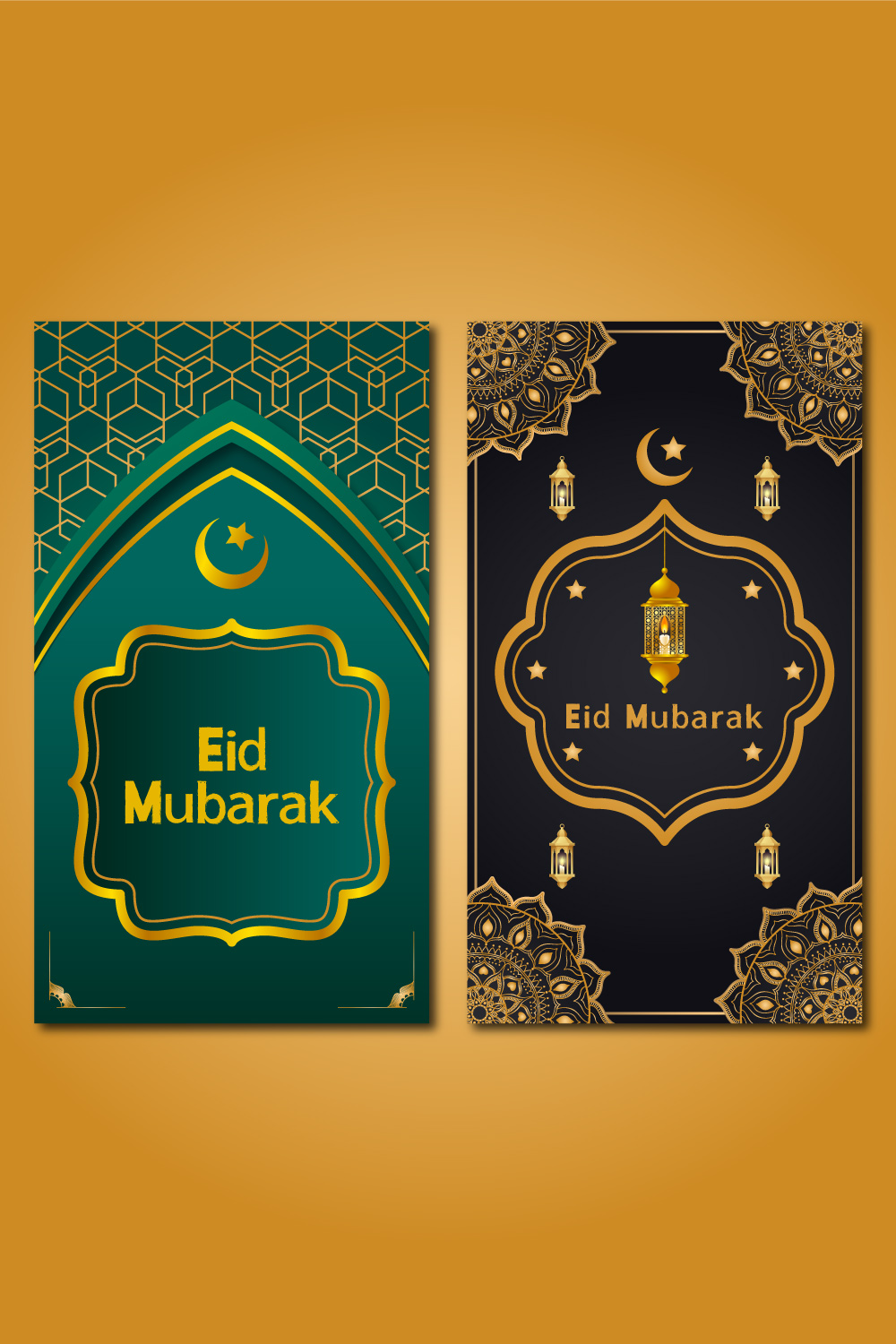 Creative and professional eid Greetings instagram and facebook story template collection pinterest preview image.