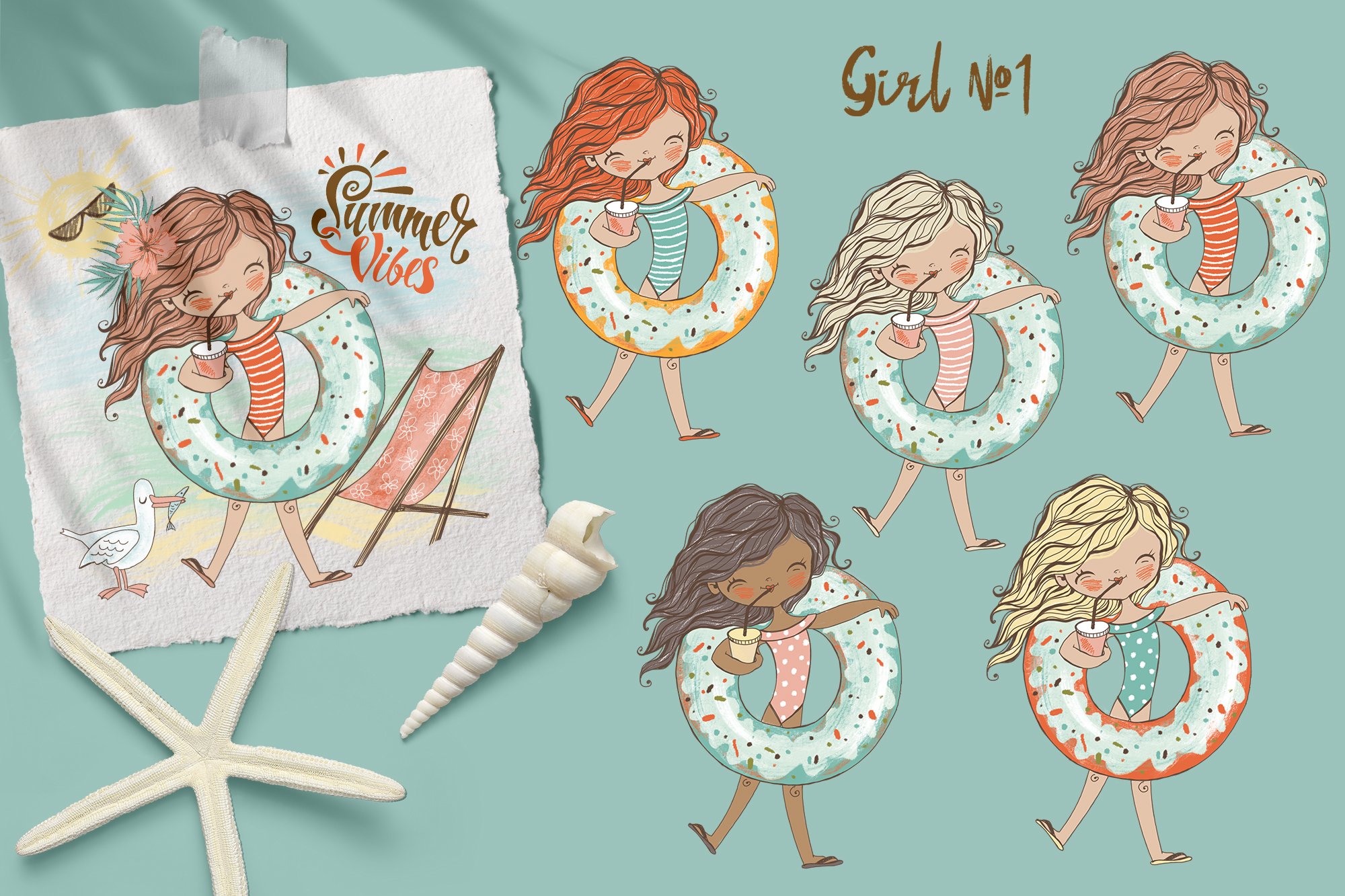 Girls weekend clipart Png Kids beach preview image.