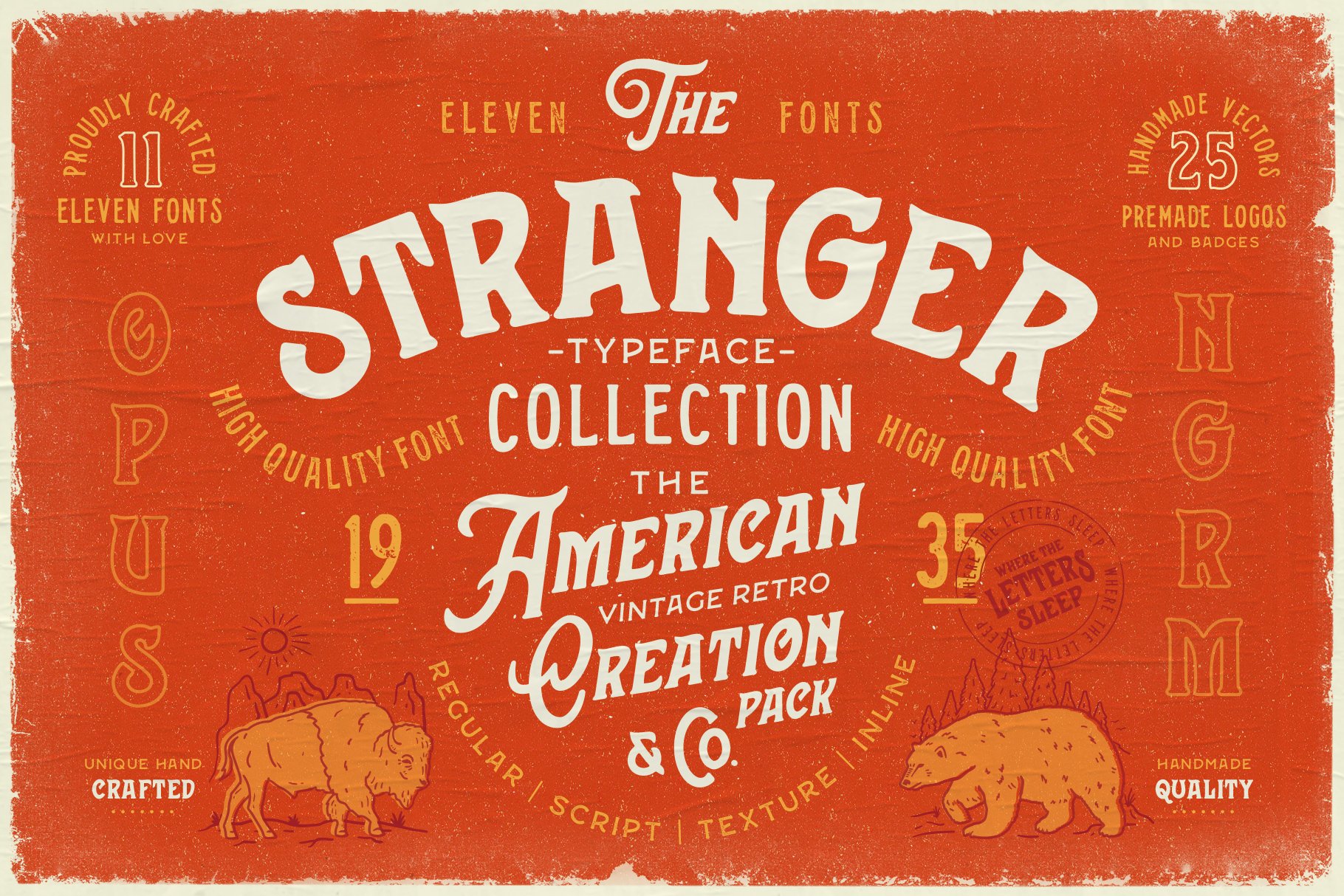 Stranger Font Collection + Extras cover image.