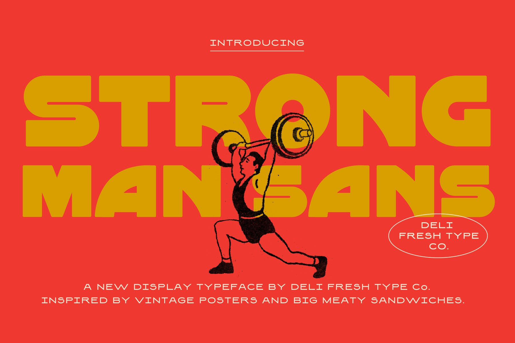 Strong Man Sans: Heavy Display Font cover image.