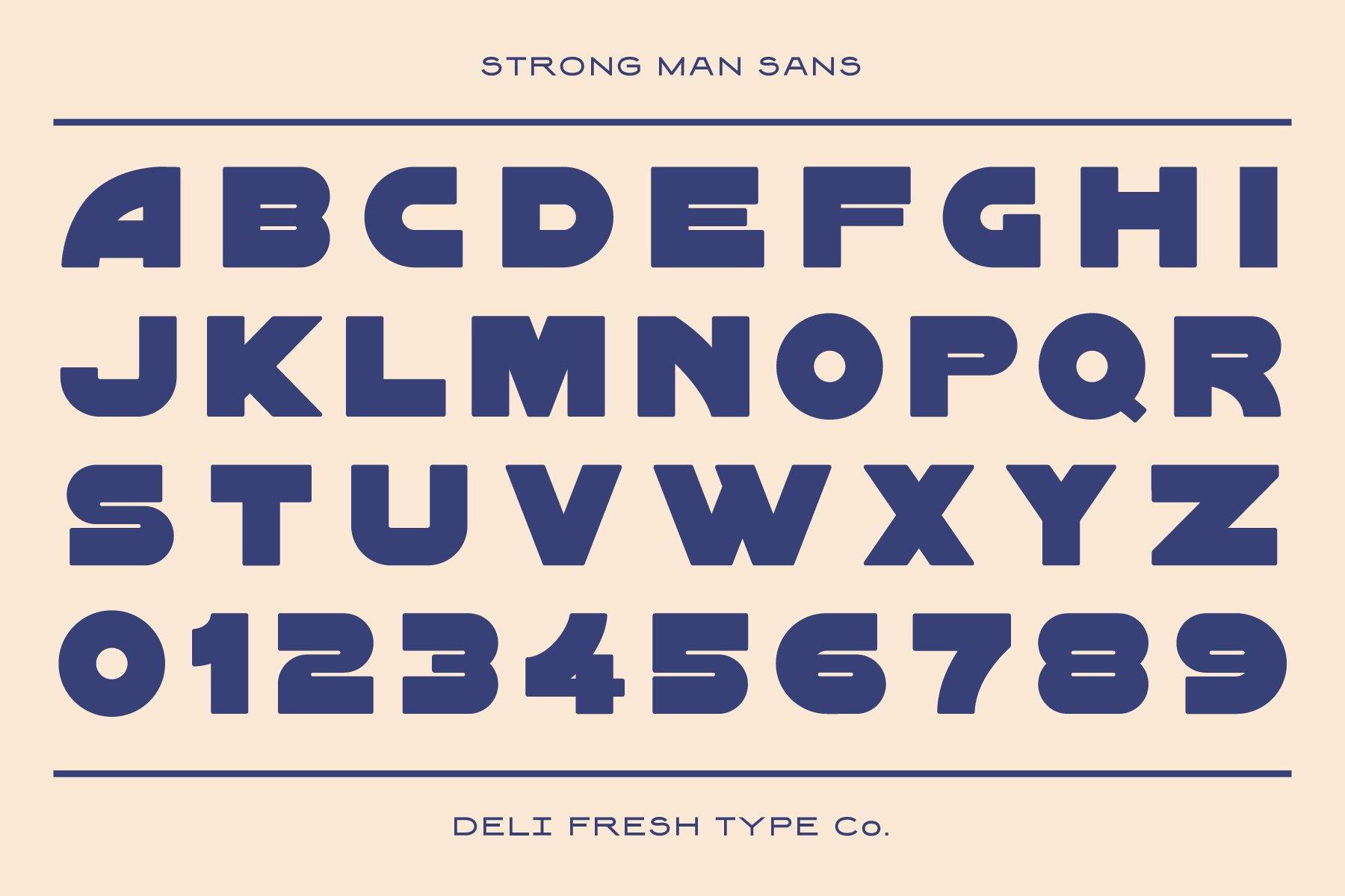 Strong Man Sans: Heavy Display Font preview image.