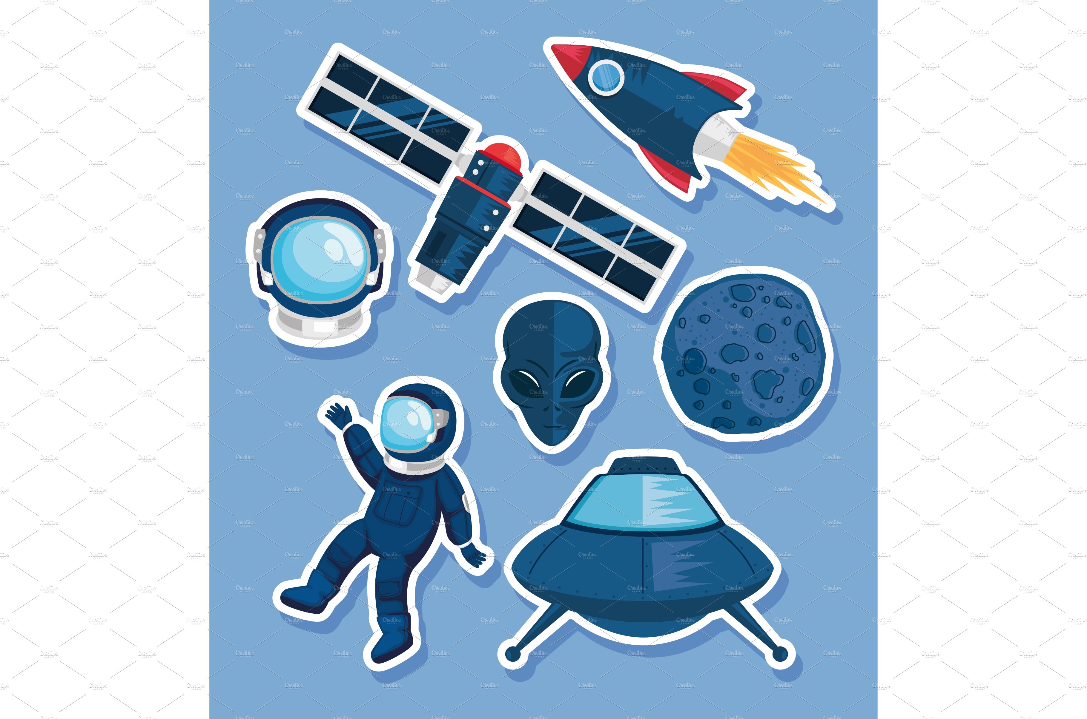 seven space outer icons cover image.