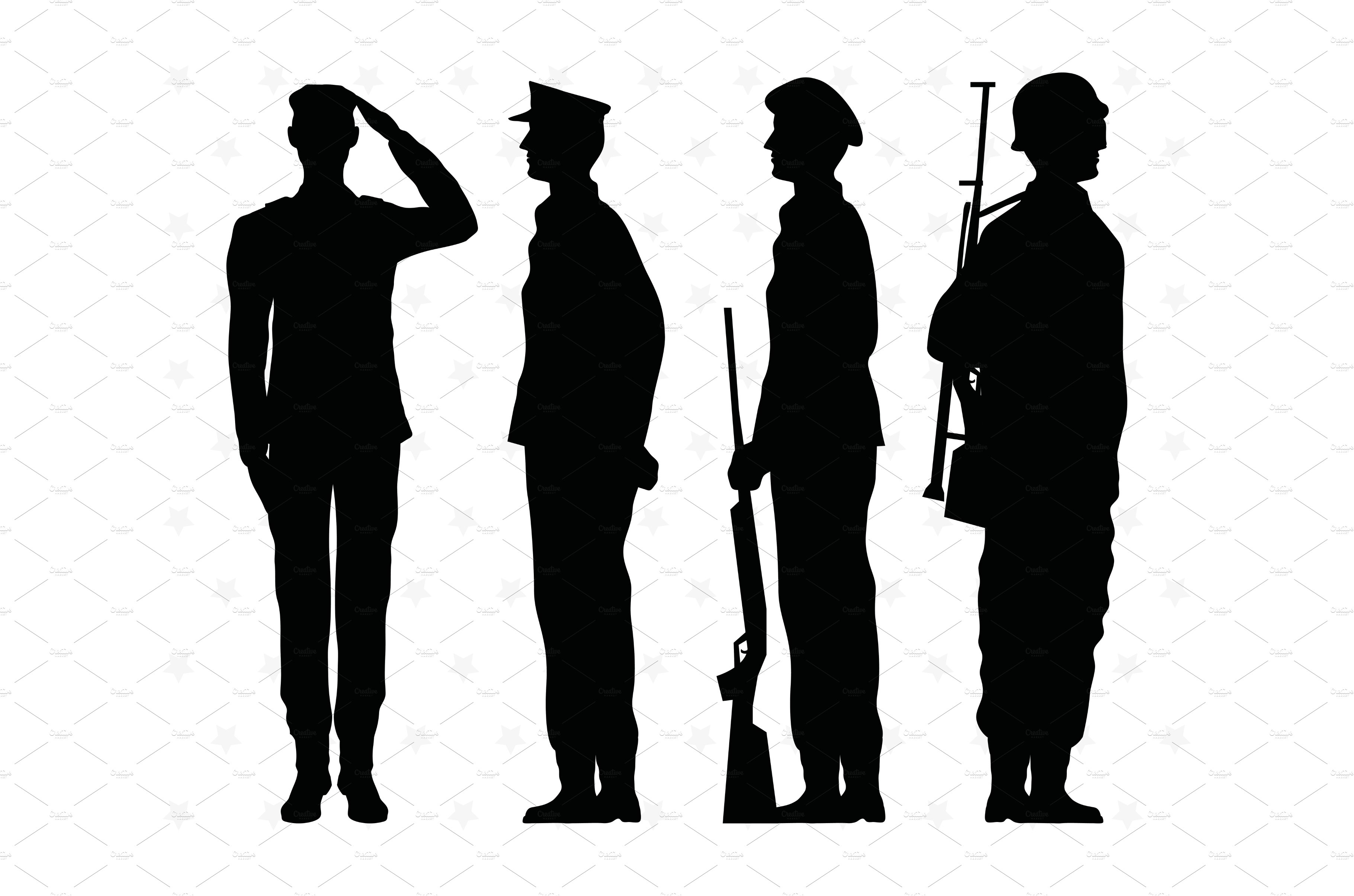 four soldiers silhouettes cover image.