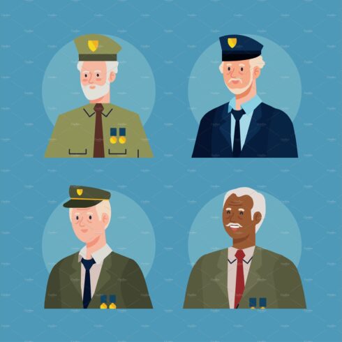 four veterans characters cover image.