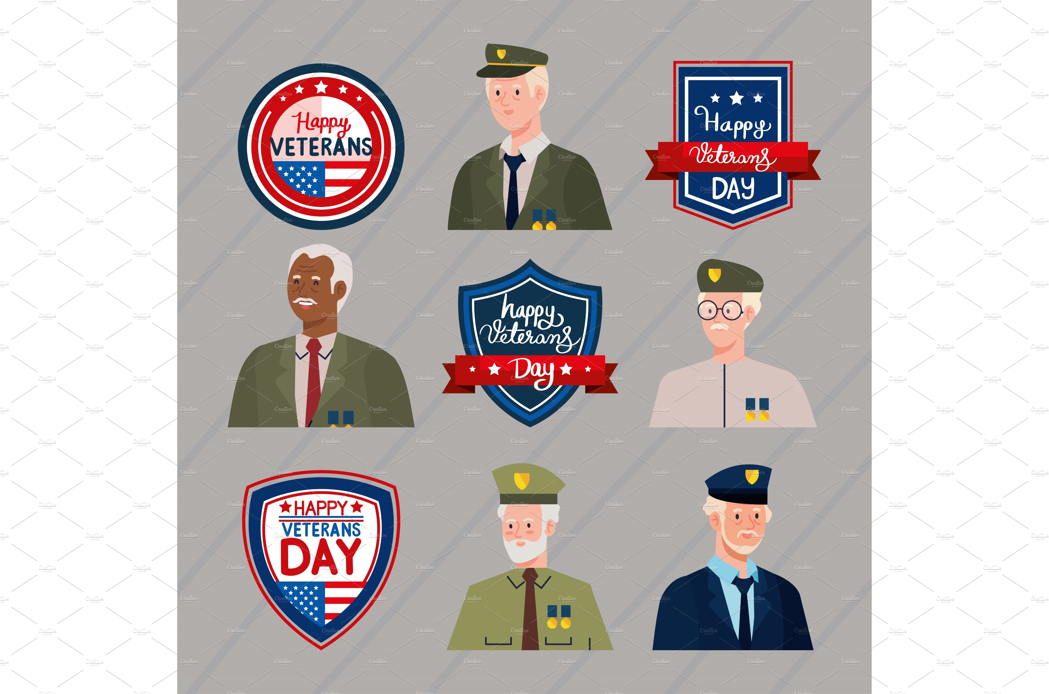 four veterans and emblems cover image.