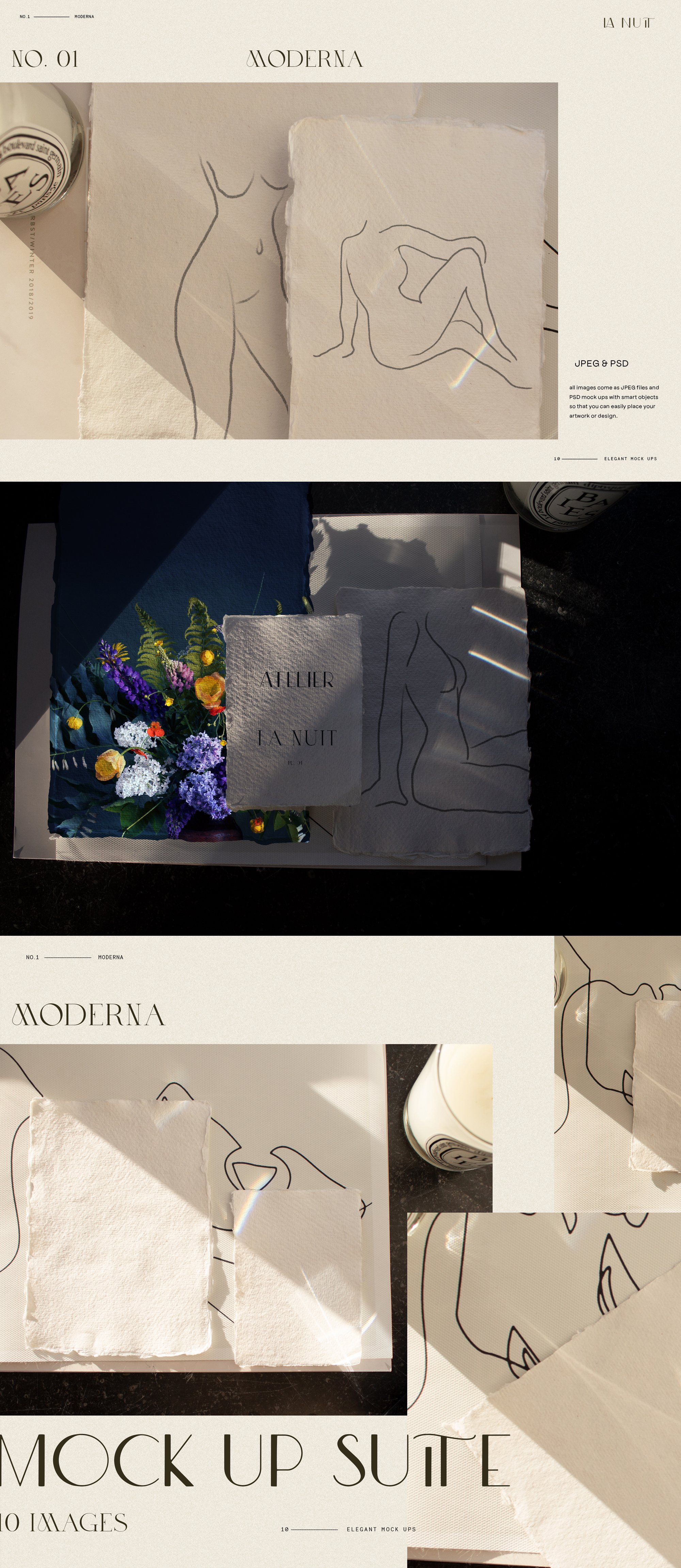 Modern Shadow Mock Up Stationery preview image.