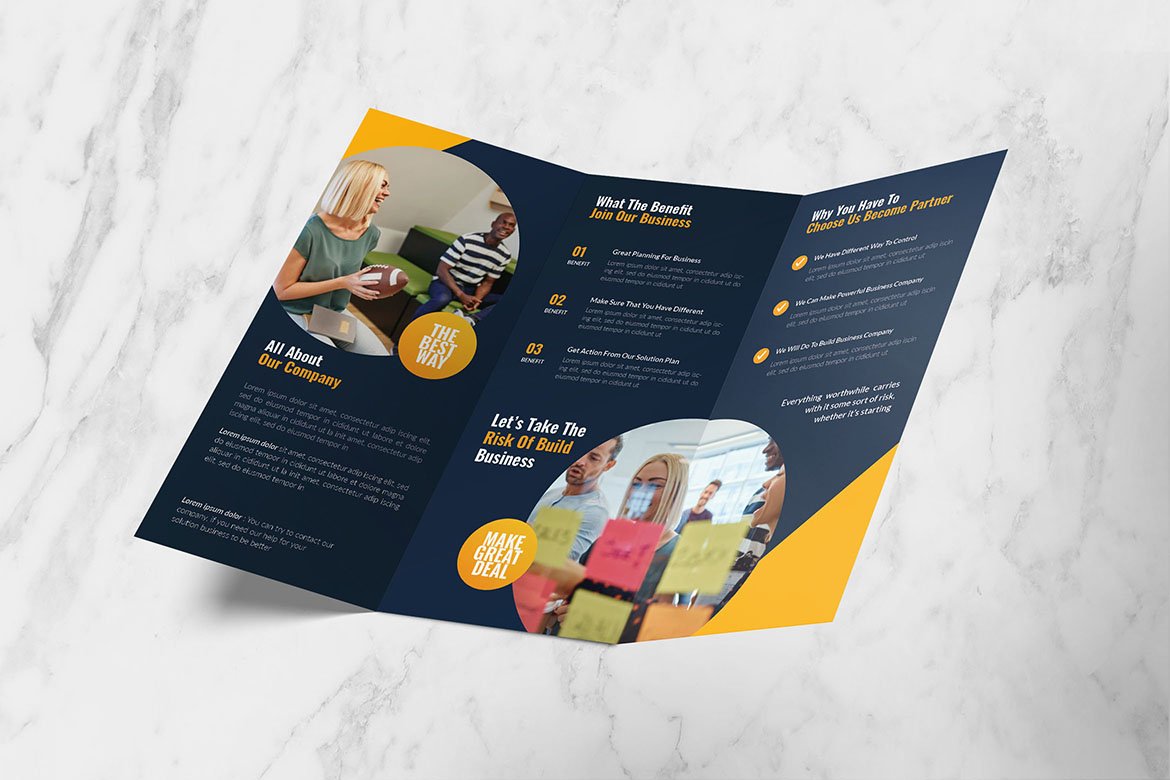 Solution Business Trifold Brochure preview image.