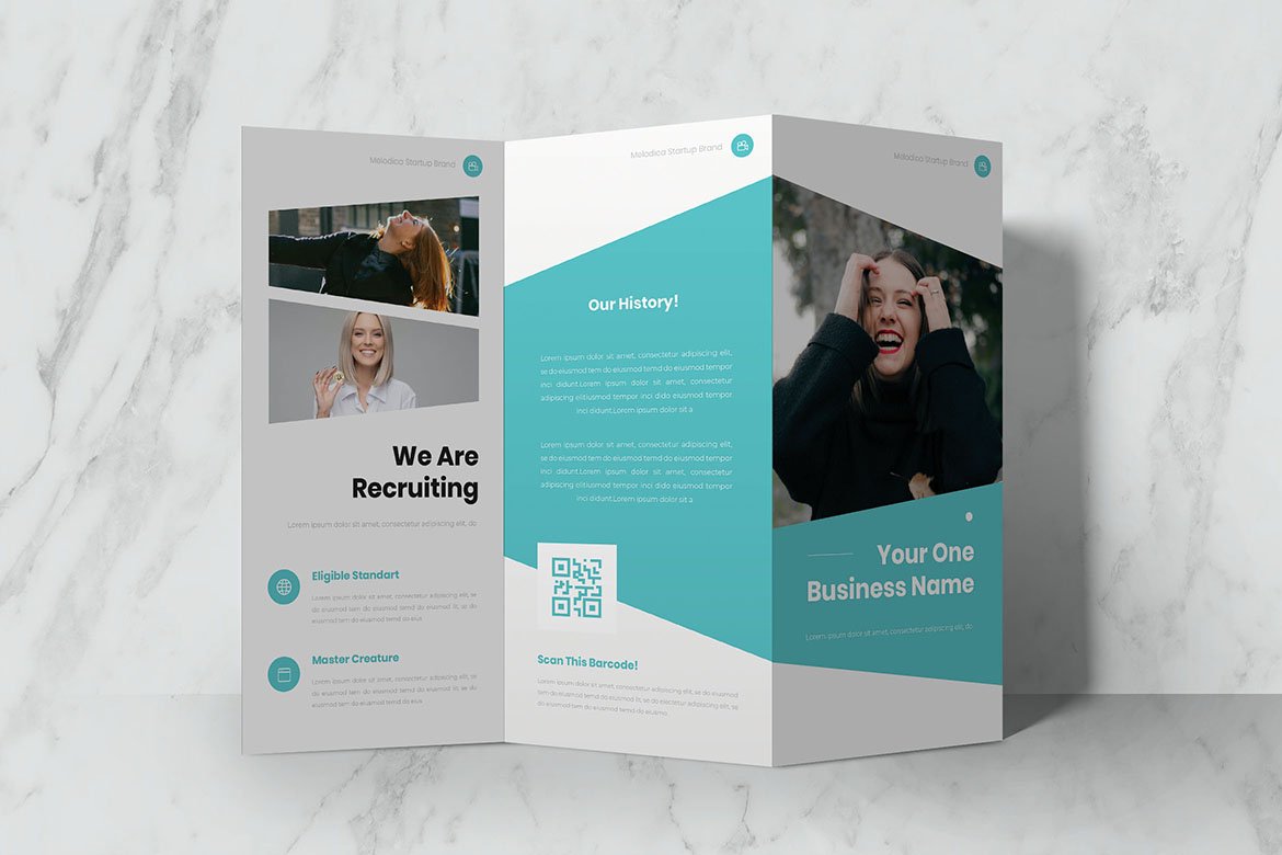 Startup Creative Trifold Brochure preview image.