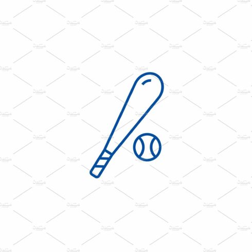 Baseball line icon concept. Baseball cover image.
