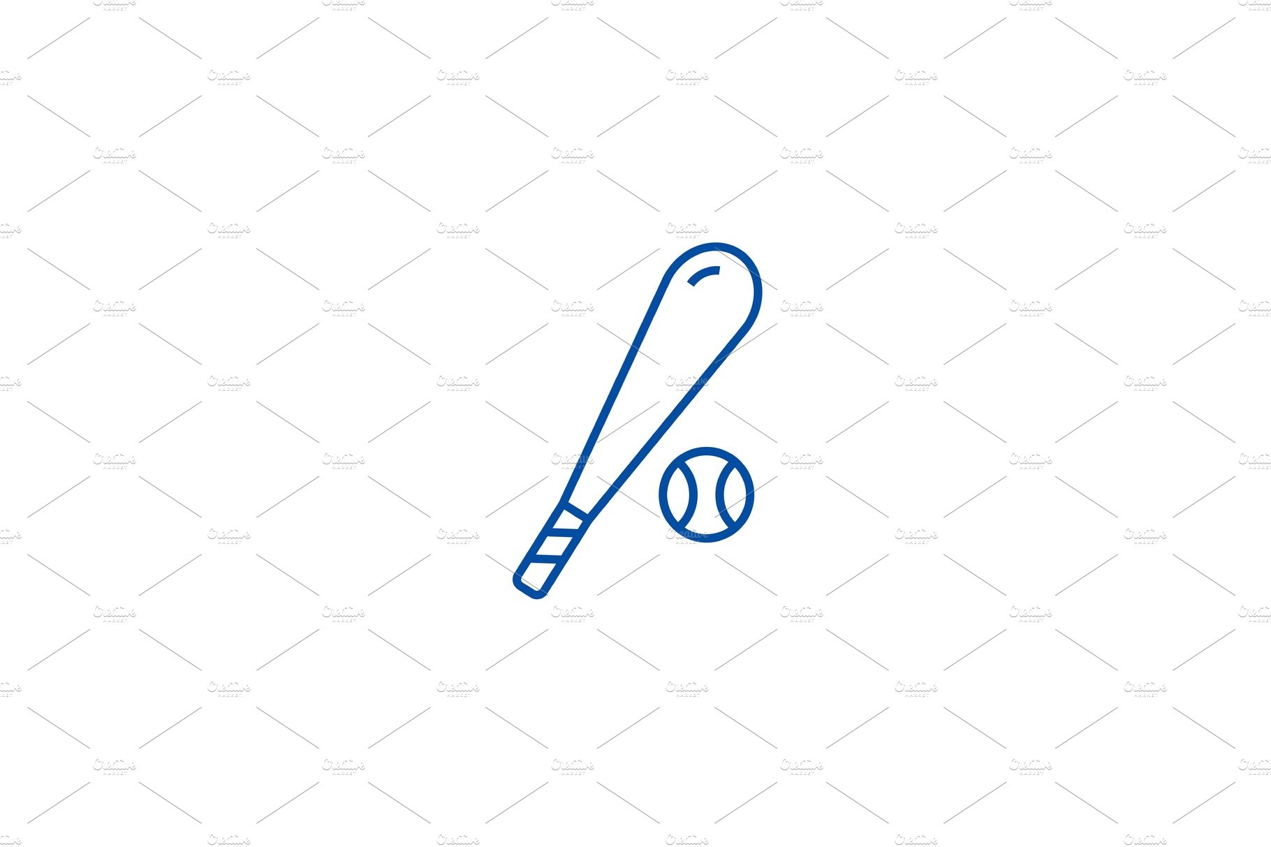 Baseball line icon concept. Baseball cover image.