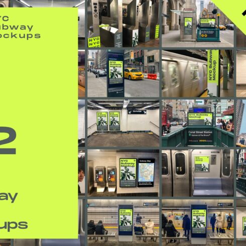 SALE 50% OFF 22 Mockups - NYC Subway cover image.