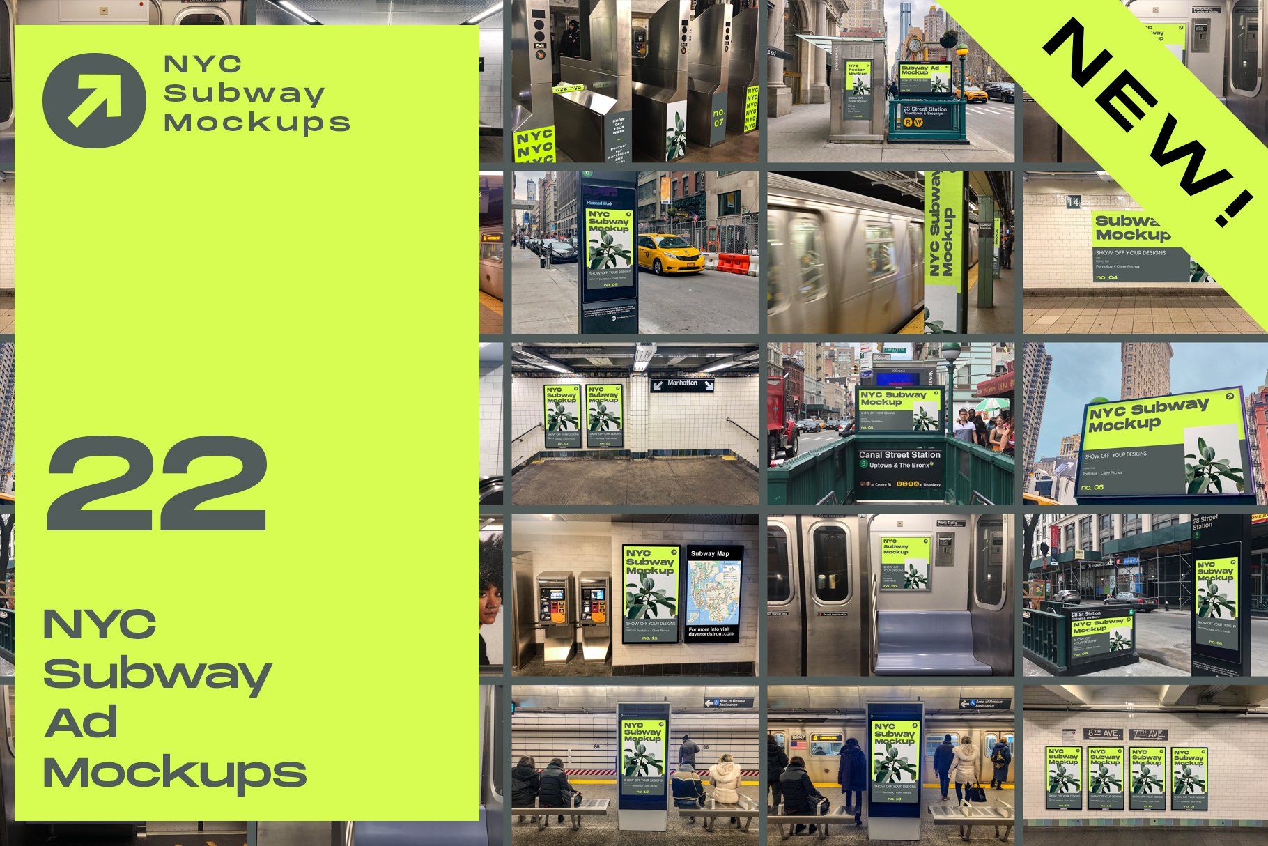 SALE 50% OFF 22 Mockups - NYC Subway cover image.