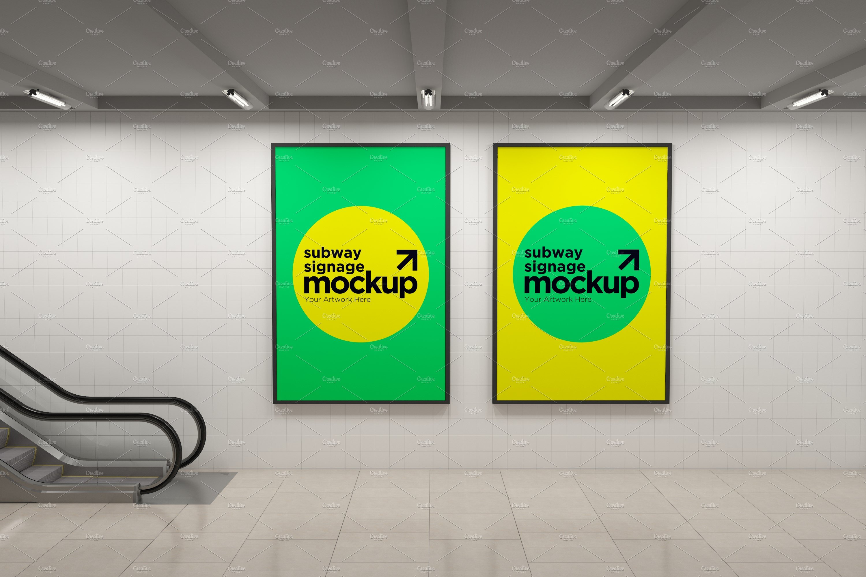 Subway Two Signage Mockup cover image.