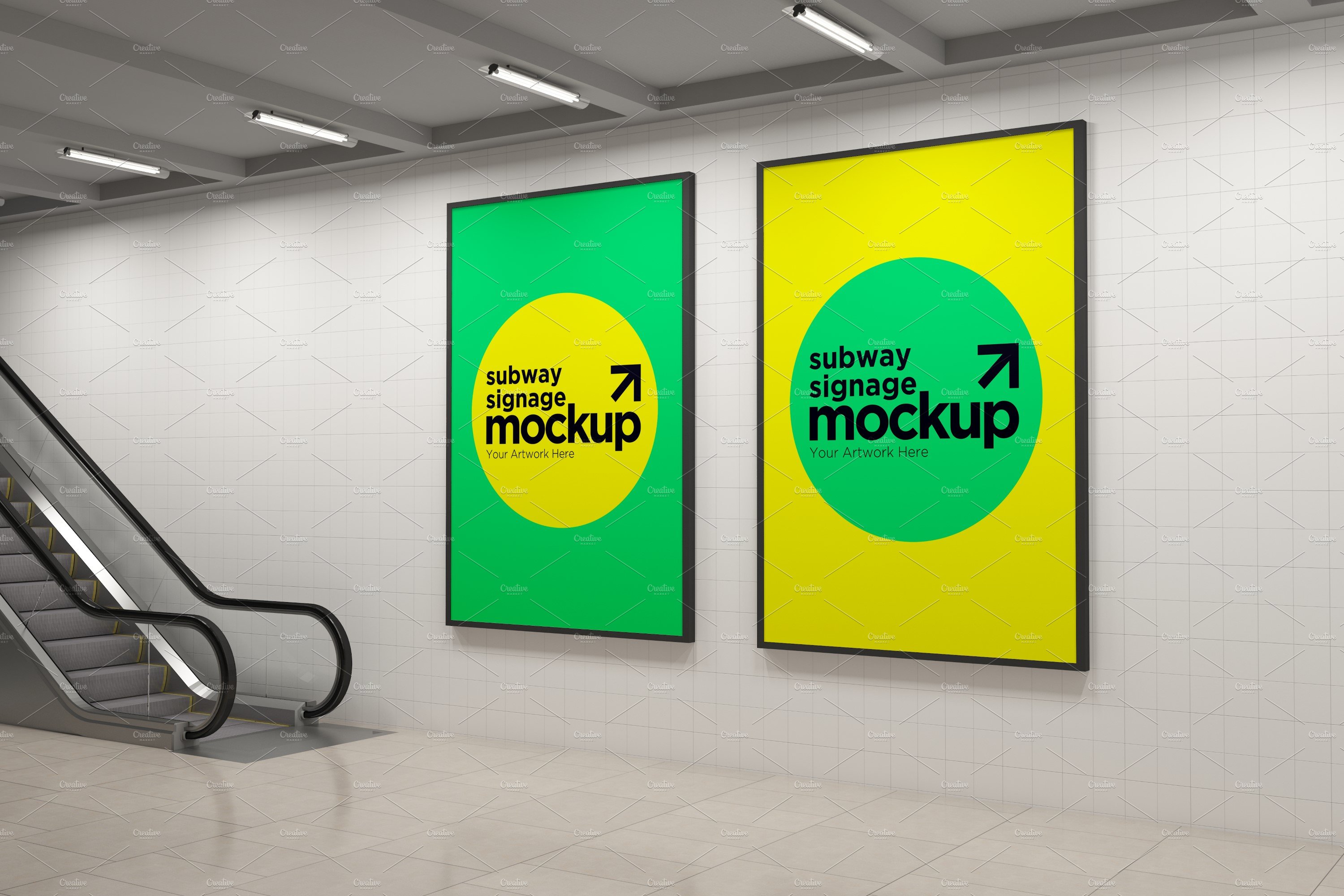 Subway Two Signage Mockup cover image.