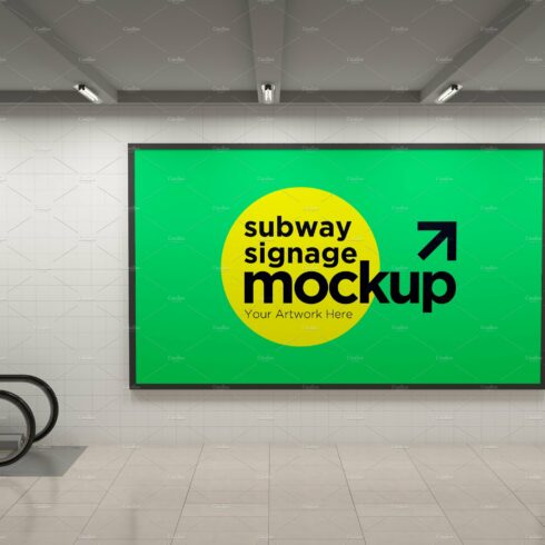 Subway Signage Horizontal Mockup cover image.