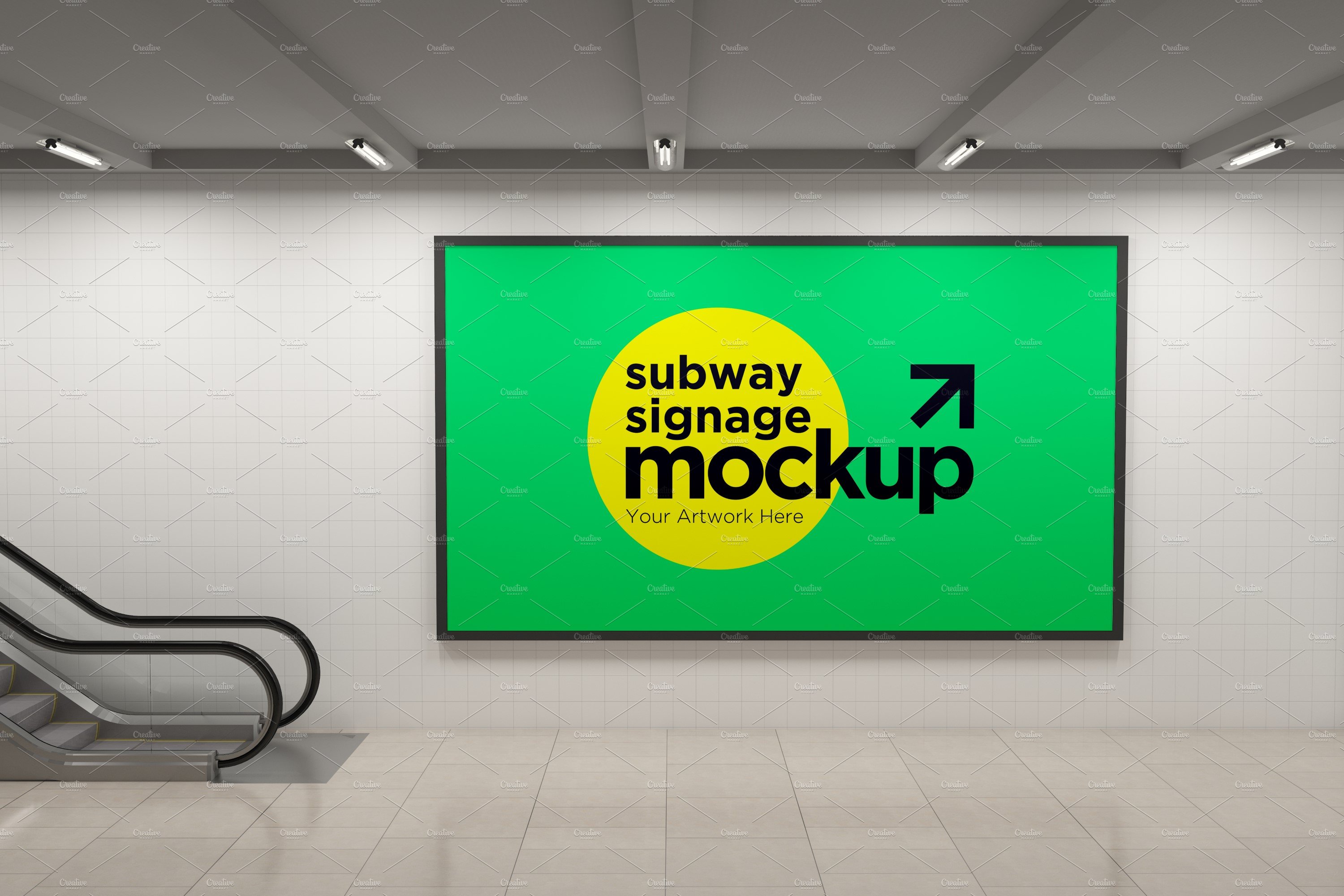 Subway Signage Horizontal Mockup cover image.