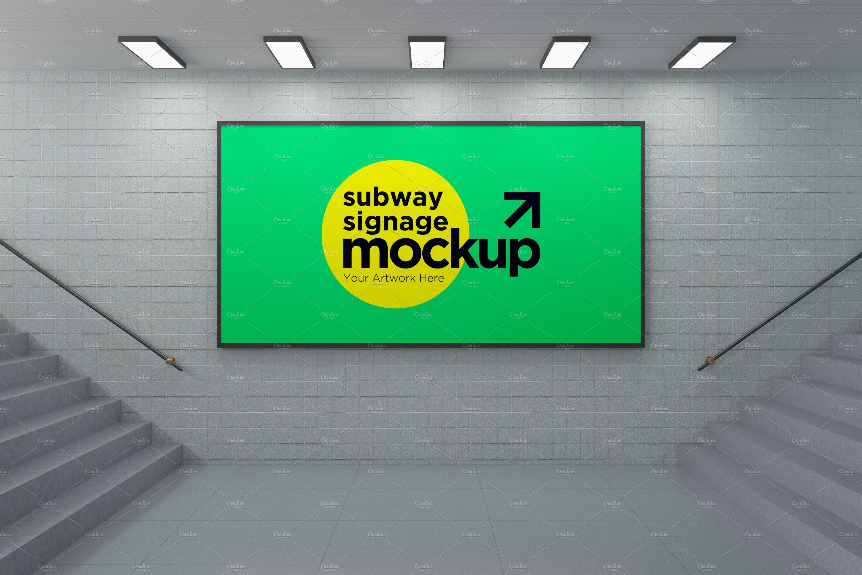 Subway Signage Horizontal Mockup cover image.