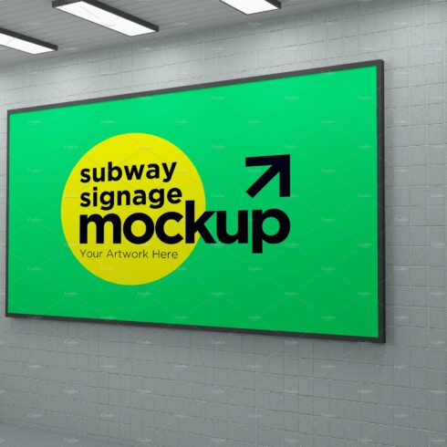 Subway Signage Horizontal Mockup cover image.