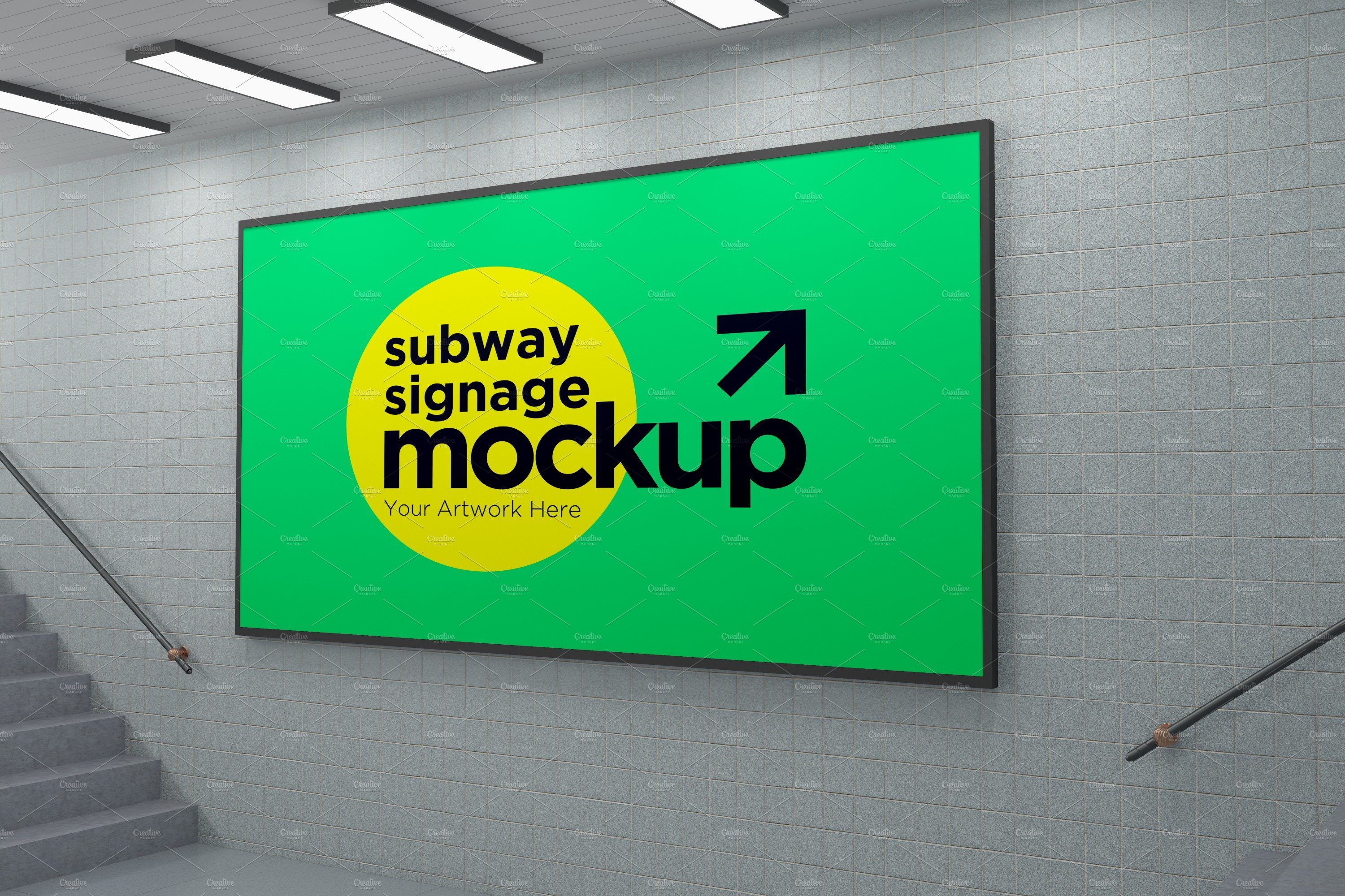 Subway Signage Horizontal Mockup cover image.