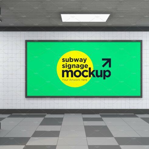 Subway Signage Horizontal Mockup cover image.