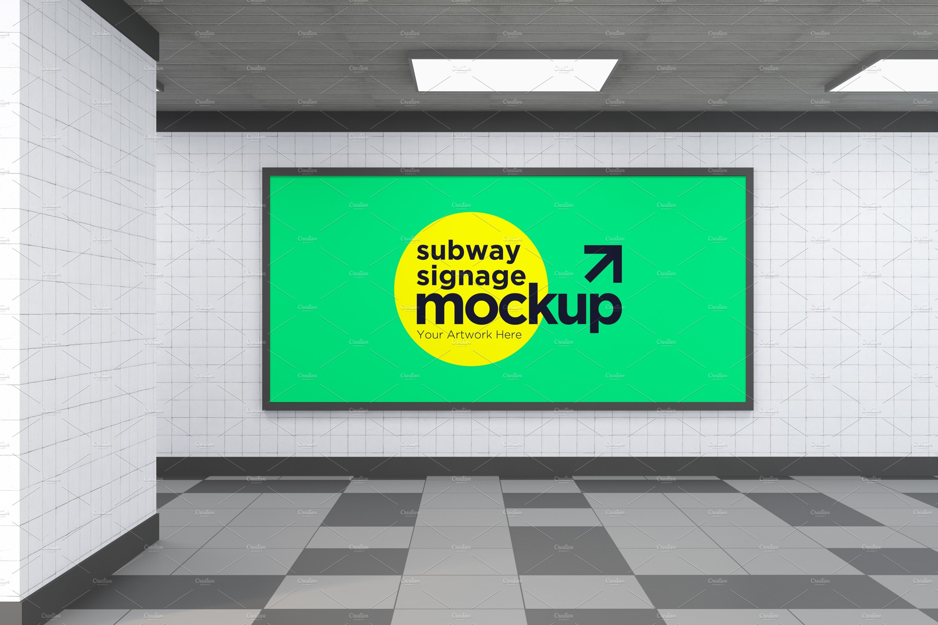 Subway Signage Horizontal Mockup cover image.