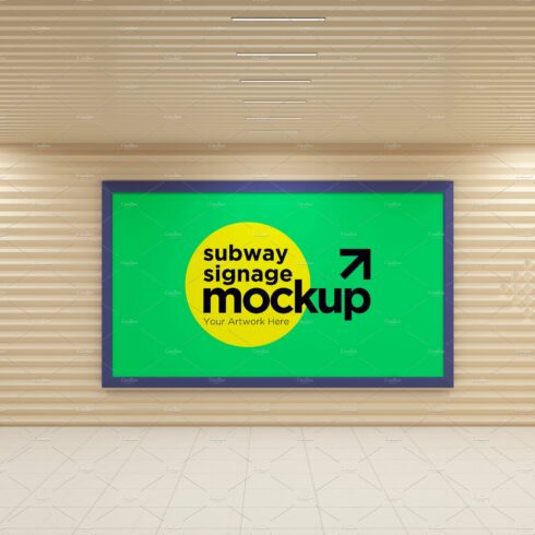 Subway Signage Horizontal Mockup cover image.